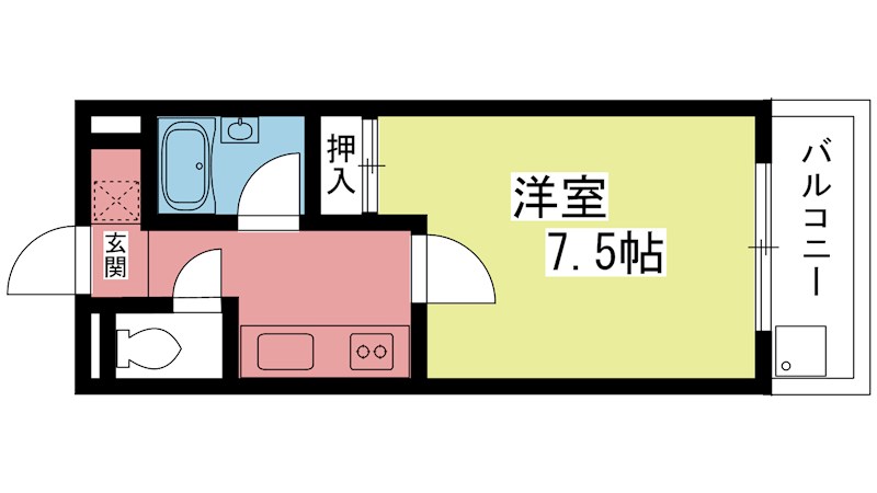 コスモハイツ河原町 301号室 間取り
