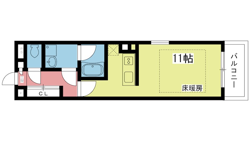 グランコスモ河原町 1001号室 間取り