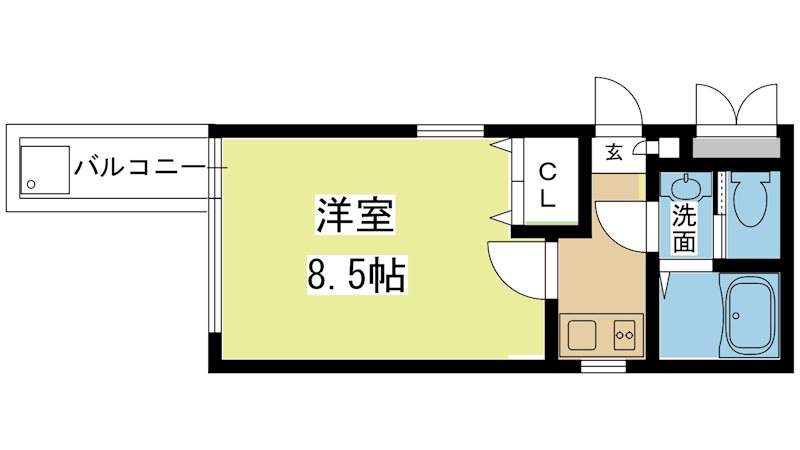 グランコスモ御所東 503号室 間取り