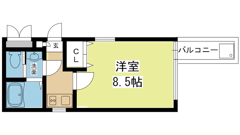 グランコスモ御所東 202号室 間取り