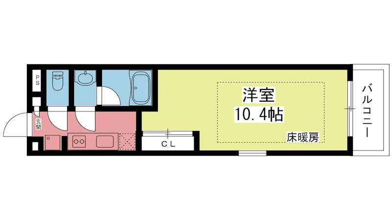 グランコスモ河原町 1002号室 間取り