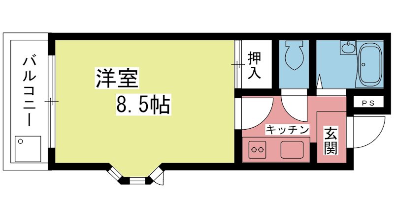 コスモハイツ新町Ⅱ 301号室 間取り