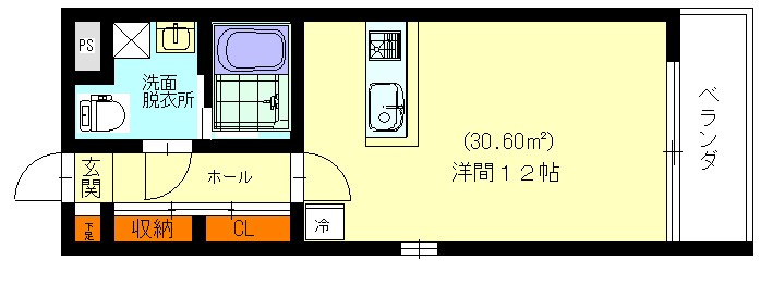 グランコスモ御所 301号室 間取り