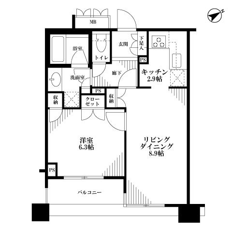 グラーサ駒沢大学　 1303号室 間取り