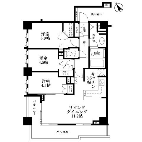 ブランズ東中野プレシアス 間取り
