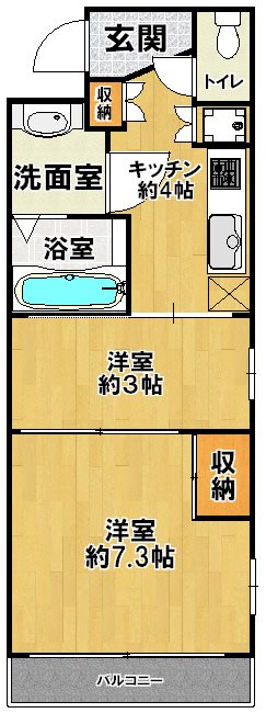 グリーンアレイ  202号室 間取り