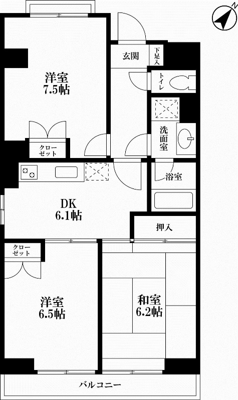 K-FLAT  303号室 間取り