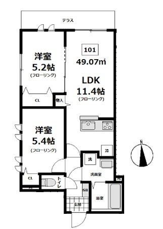 ラフォーレ シュシュ   101号室 間取り