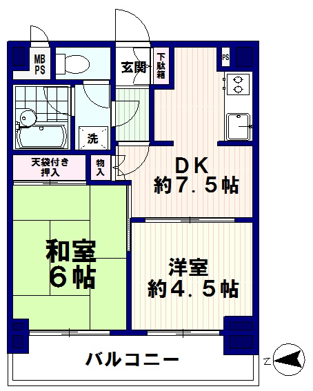 サンローゼ津田第１ 504号室 間取り