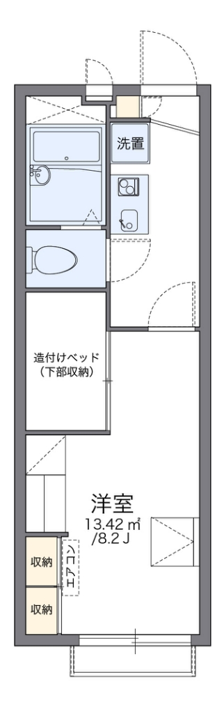 レオパレスはなみずき 201号室 間取り