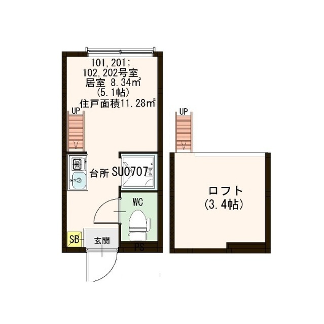 ソレイユ新宿 間取り図