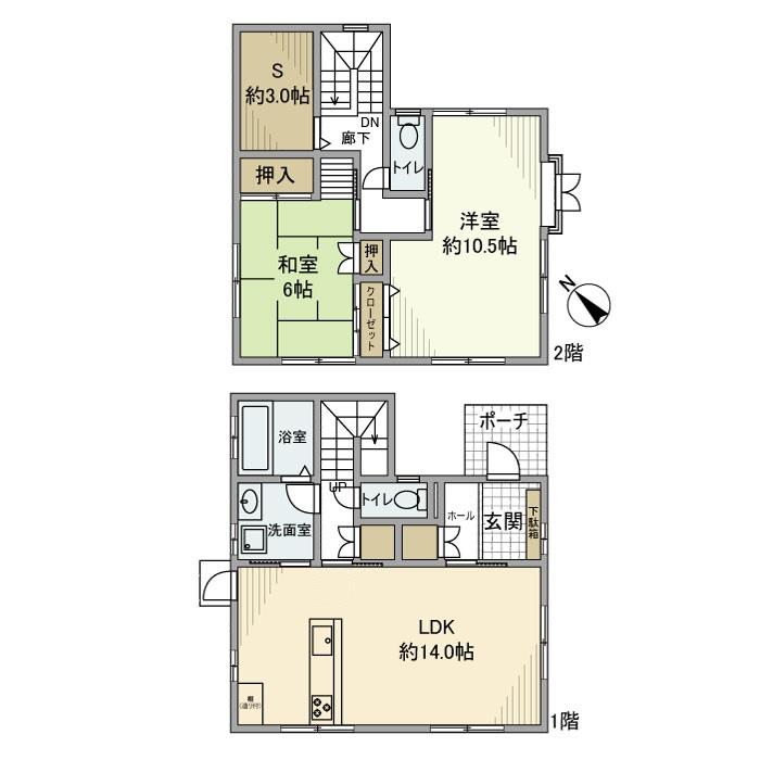 喜久井町戸建 間取り図