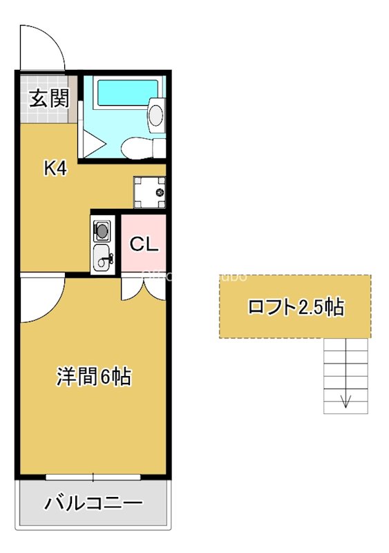 レオパレスみや 102号室 間取り