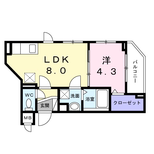 フィオーレ 401号室 間取り