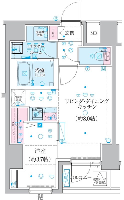 GENOVIA椎名町 0702号室 間取り