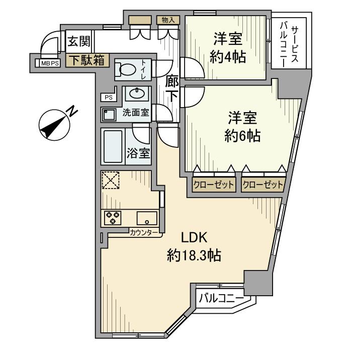 カテリーナ文京千駄木 間取り図