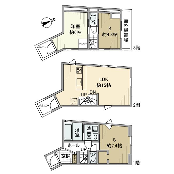 駒場戸建 間取り図