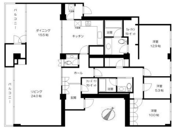 元赤坂タワーズ 間取り図