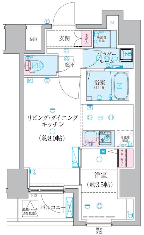 GENOVIA椎名町 0201号室 間取り
