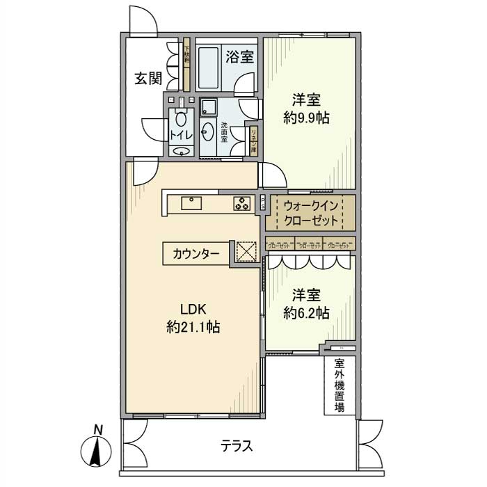 Ｇｒａｃｅ　Ｃｏｕｒｔ　Ｇｏｔｅｎｙａｍ 104号室 間取り