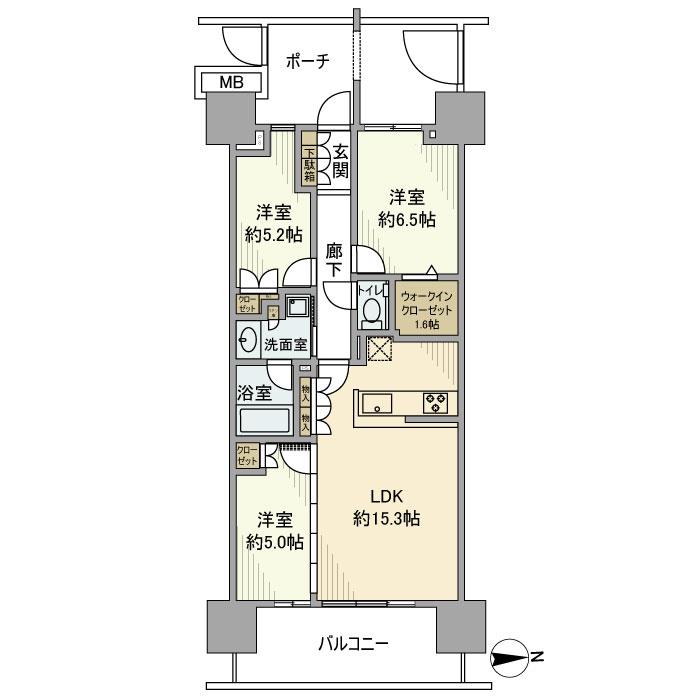 グランドメゾン品川シーサイドの杜 1618号室 間取り