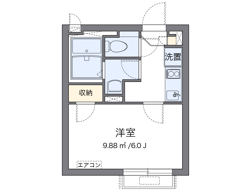 クレイノｍａｓａｏ 201号室 間取り