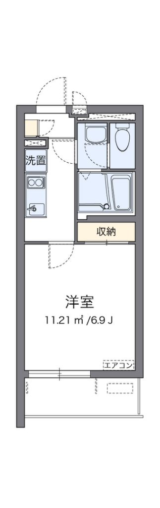 クレイノＹＡＭＡＳＨＩＴＡ 102号室 間取り