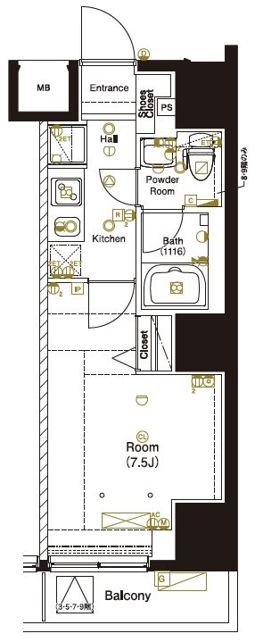 マーロ後楽園 間取り図