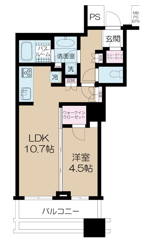 エアライズタワーライズアリーナビル 1807号室 間取り