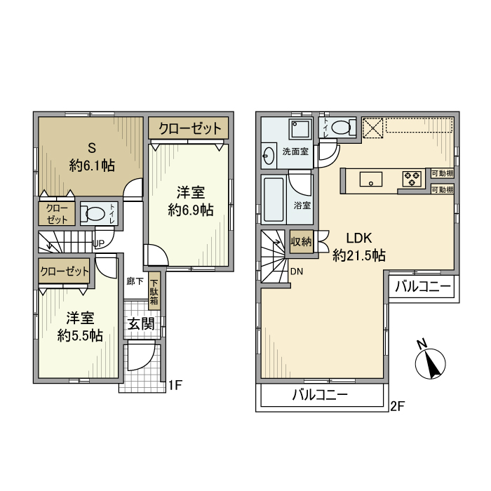 用賀戸建 間取り図