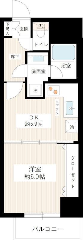 カスタリア新宿御苑 0906号室 間取り