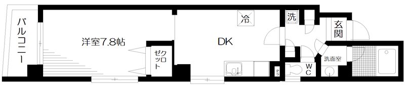 フォンテーヌ戸越 302号室 間取り