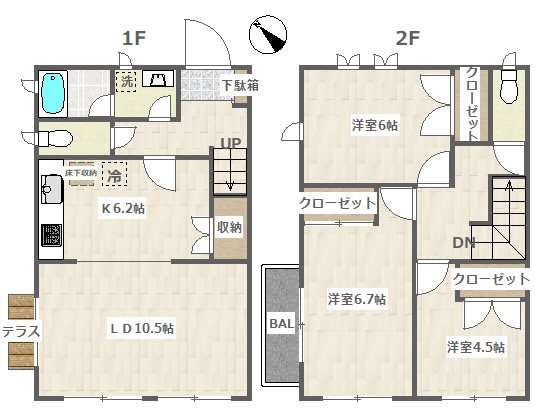 アルカステル J-1号室 間取り