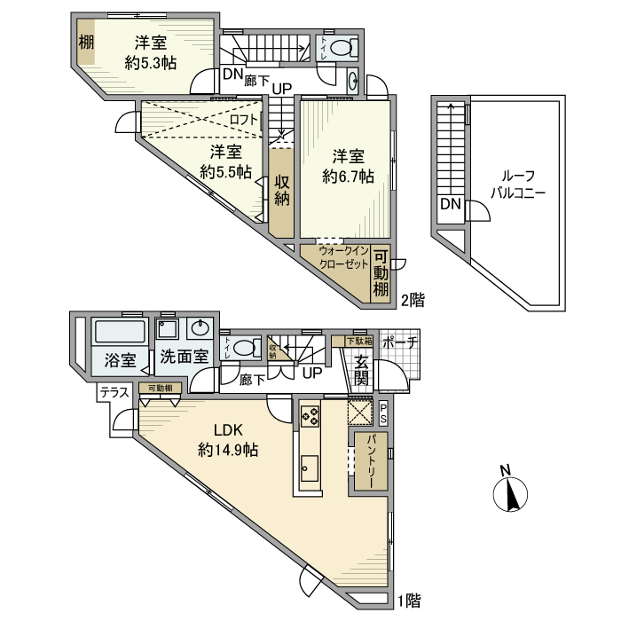 北新宿戸建 間取り図