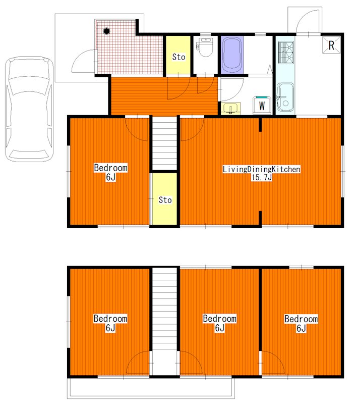 成田東三丁目戸建 間取り図