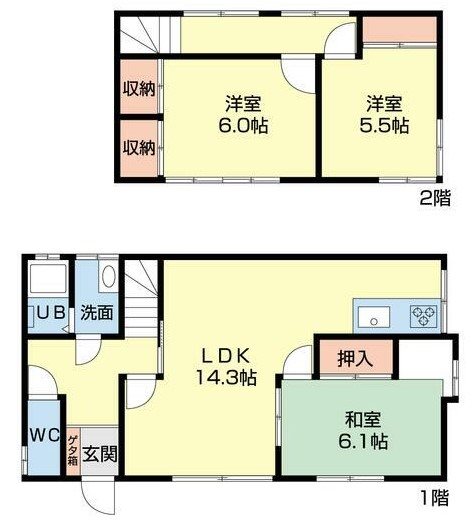 緑が丘1丁目戸建て（Ｆ邸） 間取り