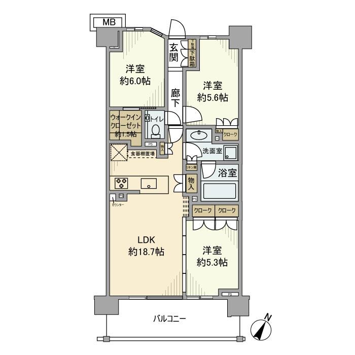パークホームズ用賀一丁目 間取り図
