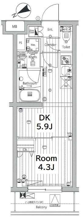 メイクス若松河田 間取り図