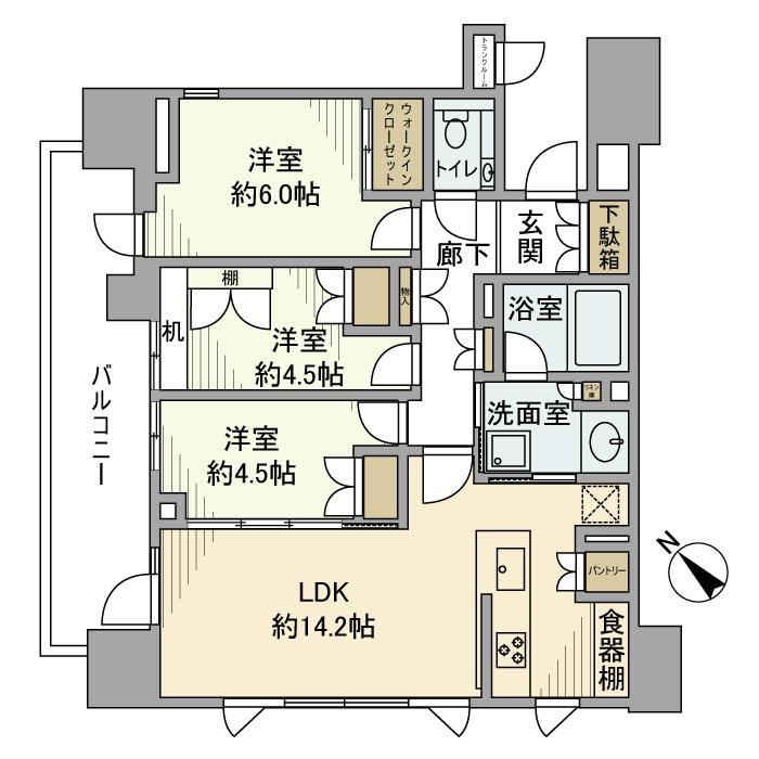 クレヴィア茗荷谷文京の丘 1501号室 間取り