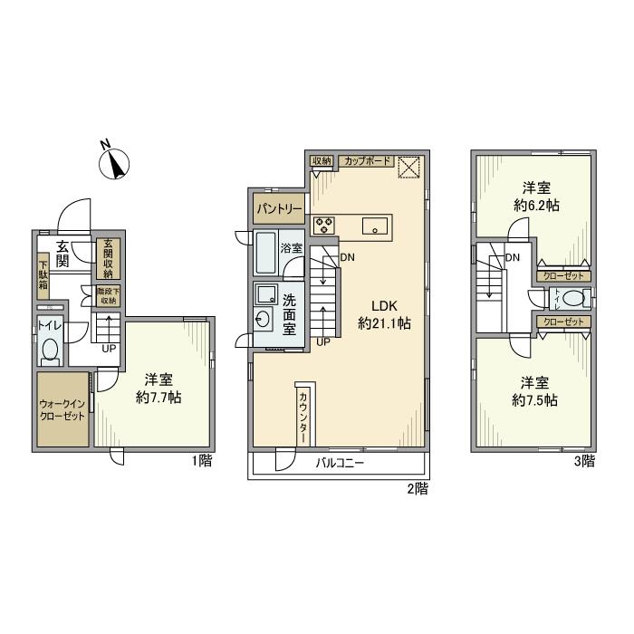 弦巻戸建 間取り図