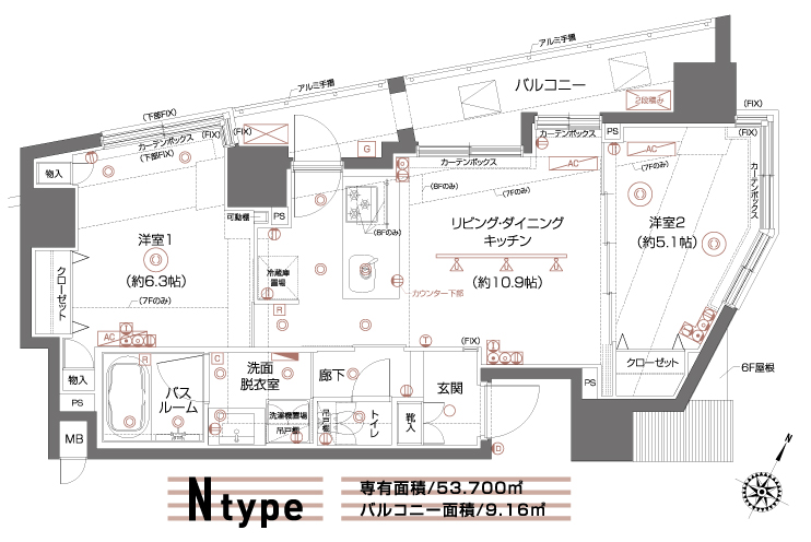 ZOOM都立大学 701号室 間取り