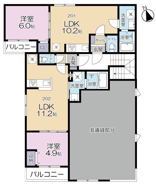 （仮称）品川区東大井3丁目計画 202号室 間取り