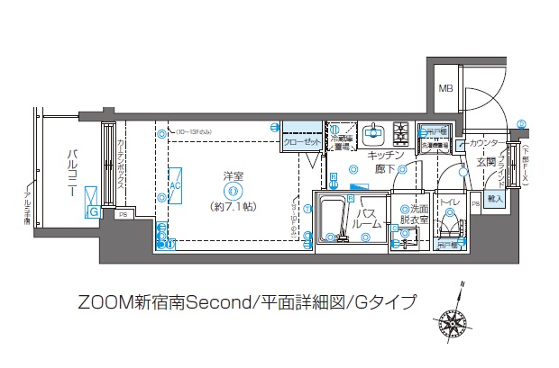 ZOOM新宿南Second 205号室 間取り