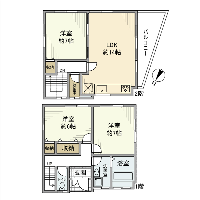 東大井戸建 間取り図