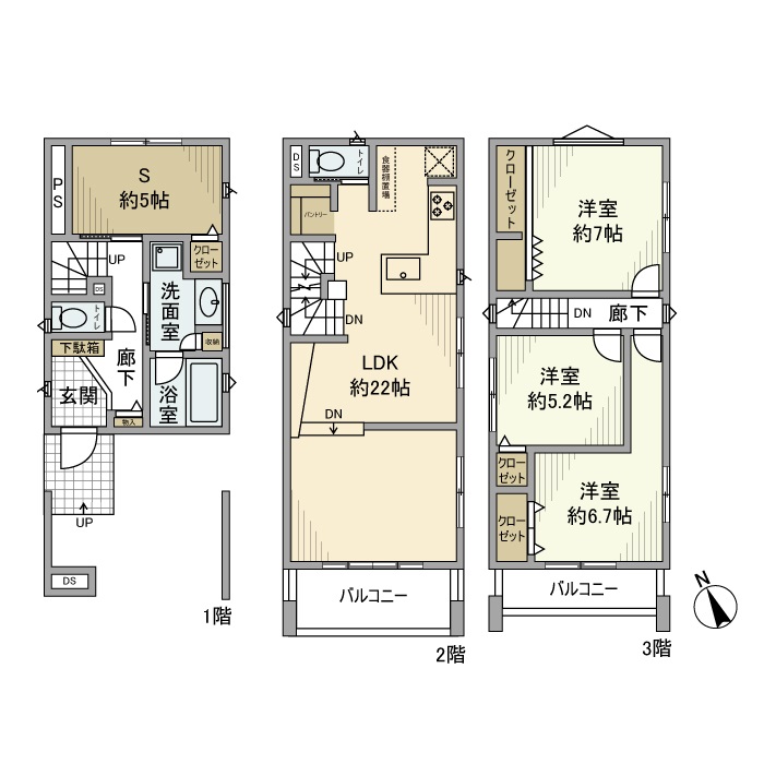 西荻南戸建 間取り図