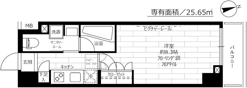 ステージファースト飯田橋アジールコート　　 403号室 間取り