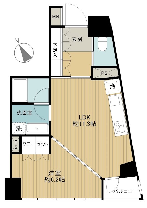 サンクタス市ヶ谷富久町イーストタワー 702号室 間取り