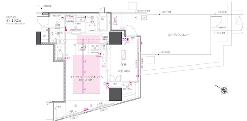 ZOOM中目黒 802号室 間取り