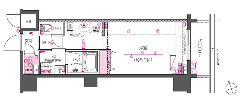 ZOOM戸越銀座 207号室 間取り