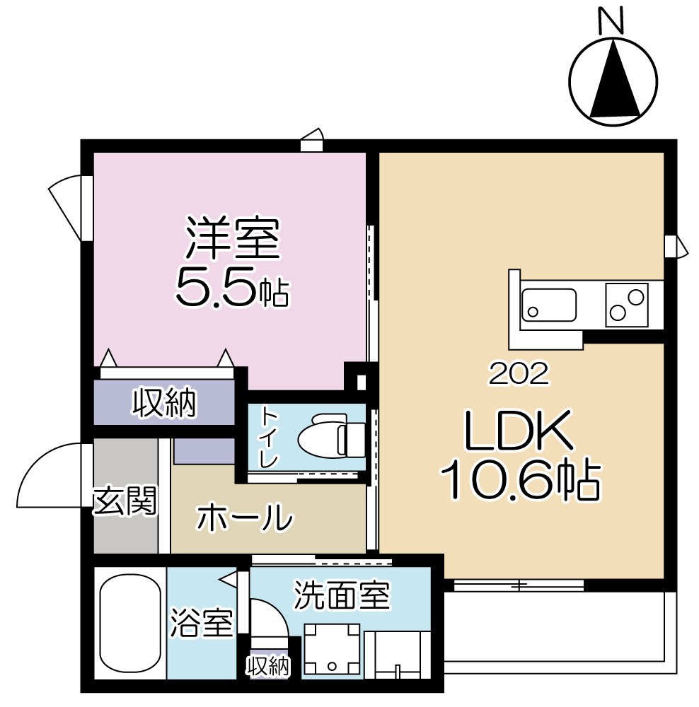 サクラハウス 202号室 間取り